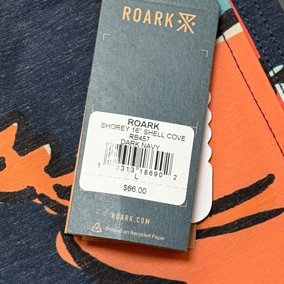 Roark Shorey Trunk 16" Shell Cove RB457 Dark Navy Size L NWT $66 MSRP - Picture 4 of 7